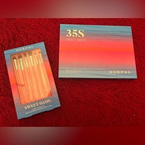 Morphe sweet oasis eyeshadow palette and matching brush set